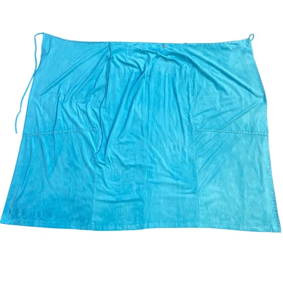 90's Vintage Aqua Faux Suede Wrap Skirt by Equestrian Design - Picture 5 of 9